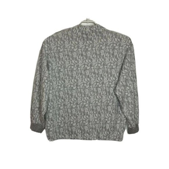 3/$20 America America Los Angeles Womens Size L Jacket Gray White Floral Buttons - Picture 2 of 6